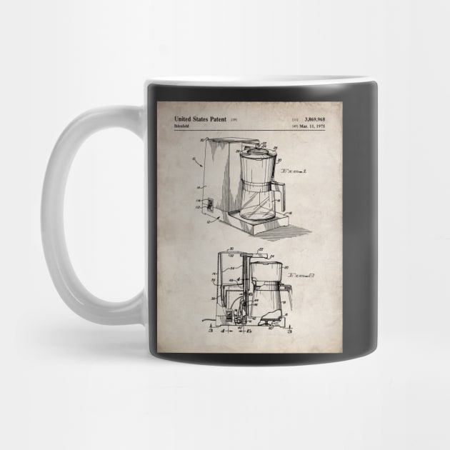 Coffee Maker Patent - Coffee Lover Kitchen Cafe Decor Art - Antique by patentpress